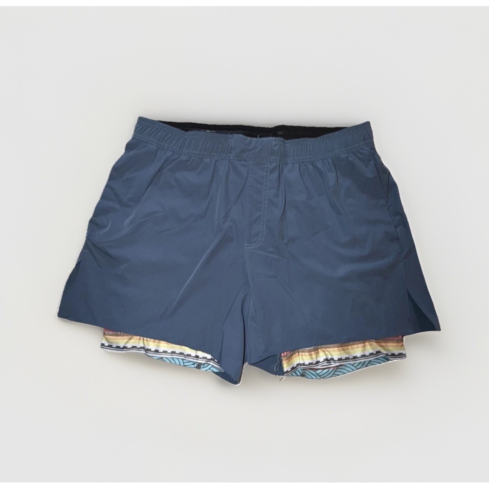 Wowie Men's Nomad 3.0 Hybrid Shorts with Liner Size Large Slate Blue 5" Inseam
